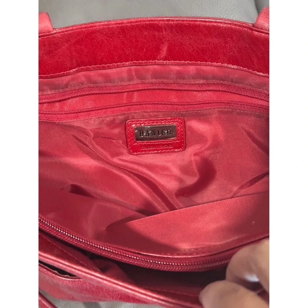 Danier Red Leather‎ Tote Bag Italian Leather Shoulder Bag
